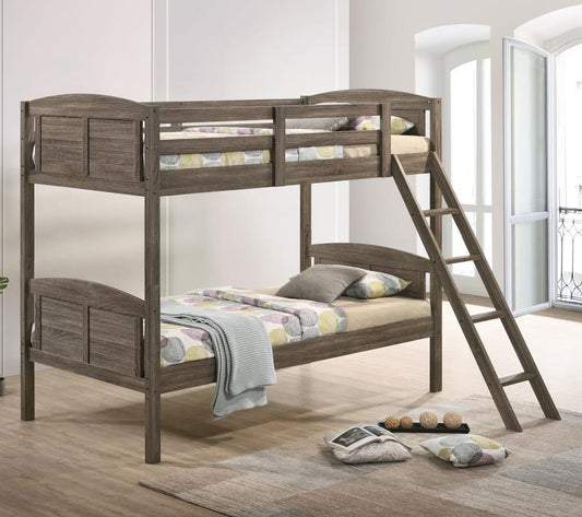 Flynn Twin Over  Bunk Bed Weathered Brown