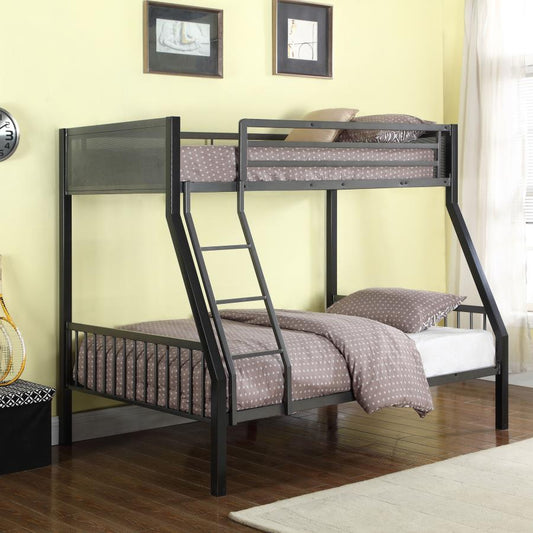 Meyers Twin Over Full Metal R-Type Bunk Bed Black and Gunmetal