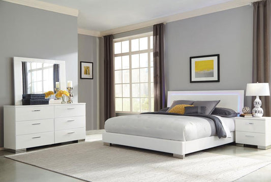 Felicity 4-piece Bedroom Set White High Gloss