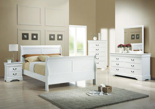 Louis Philippe 4-piece  Bedroom Set White